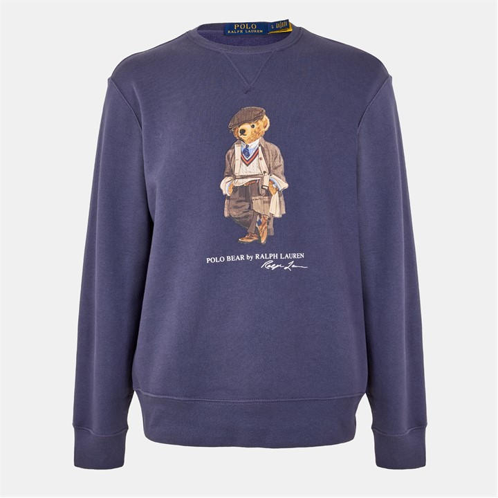 Polo Ralph Lauren Men's Blue Polo Bear Crw Swt Sn54 Medium