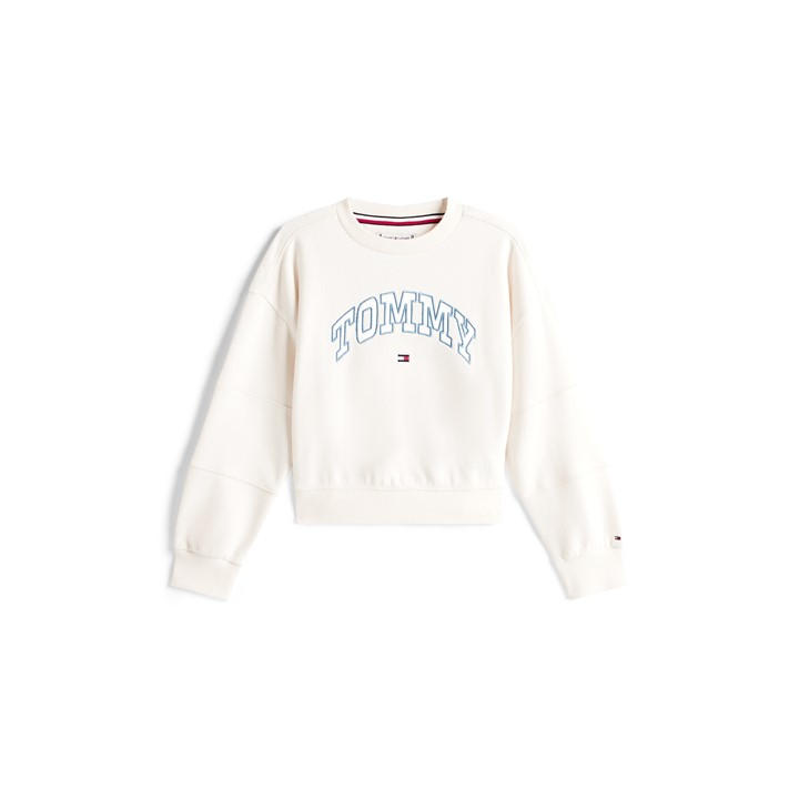 Tommy Hilfiger Girls Cream Tommy Varsity Crew Jn54 Size 13