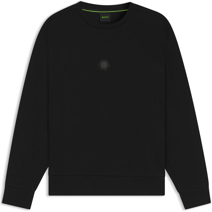 Boss Men's Black Logo Crewneck Jumper 2XL