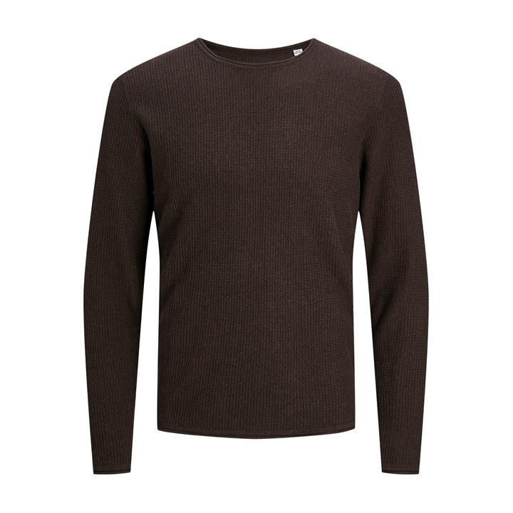 Jack And Jones Men's Brown Carpenter Knit Crew Sweater Medium