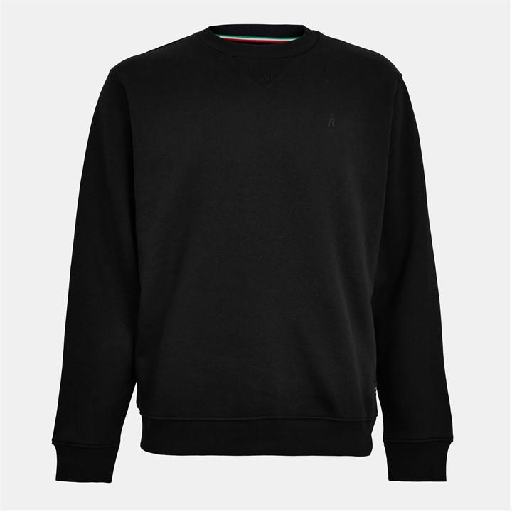 Replay Men's Black Tonal Cotton Crew Sweatshirt