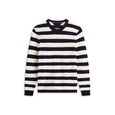 Tommy Hilfiger - Mens Crochet Stripe Relaxed Jumper