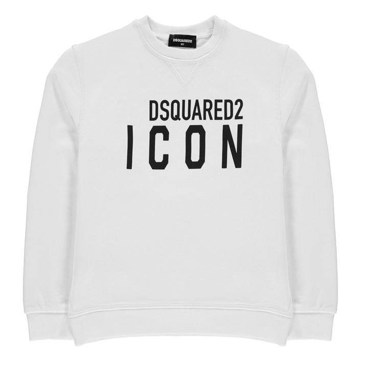 Dsquared2 Boys White 'S Icon Basic Logo Sweatshirt Size 13