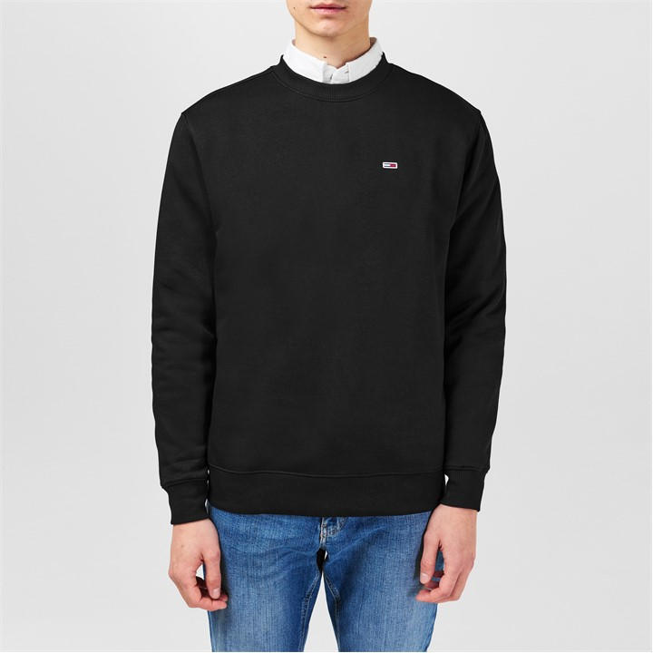 Tommy Jeans Men's Black Neck Sweatshirt Extra Large