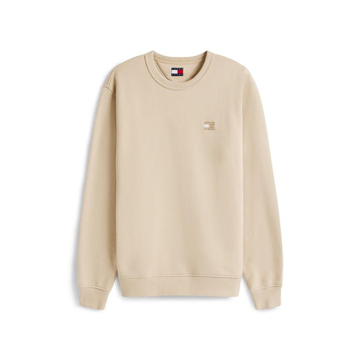Tommy Jeans Men's Beige Tjm Reg Badge Crew Ext Small