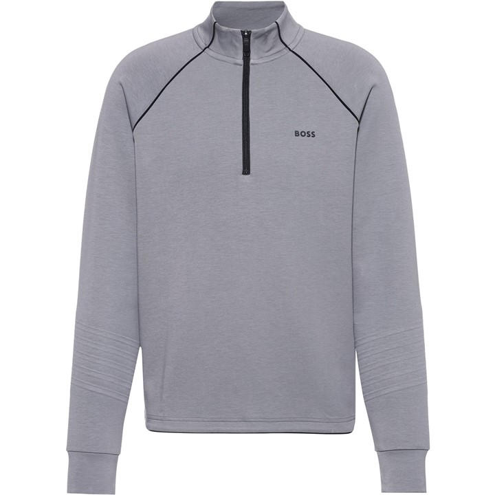 HUGO BOSS MEN'S HBG QUARTER ZIP FLEECE TOP, SWEATSHIRT