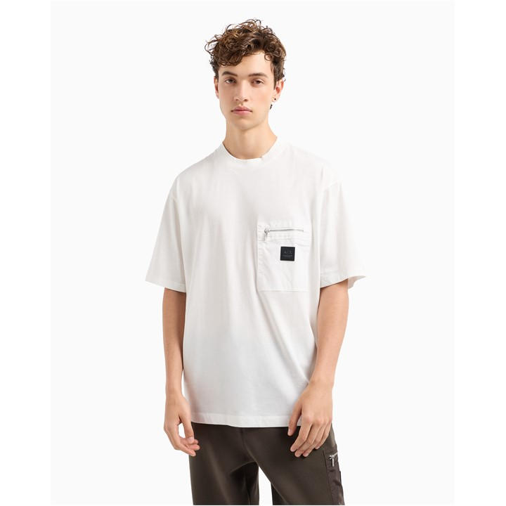 Armani Exchange Men's White T-Shirt Medium