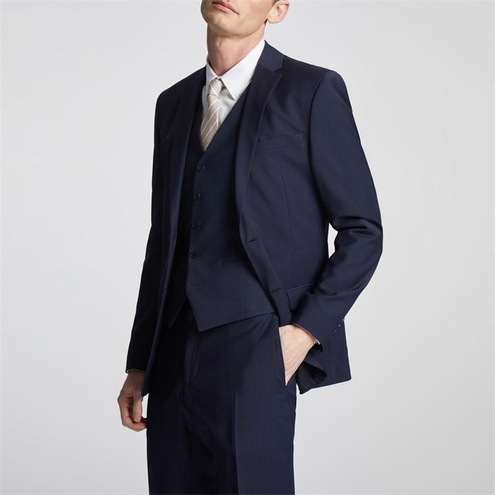 Ted Baker Men's Blue Pilos Slim Fit Navy Panama Suit Jacket Medium