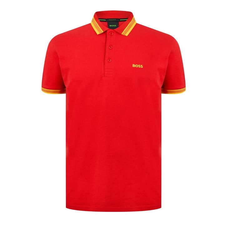 Boss Men's Red Paddy Polo Shirt Medium