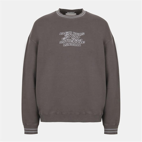 Jack Wills - Men's Tipped Graphic Cotton Long Sleeve Oversized Fit Crew Sweatshirt