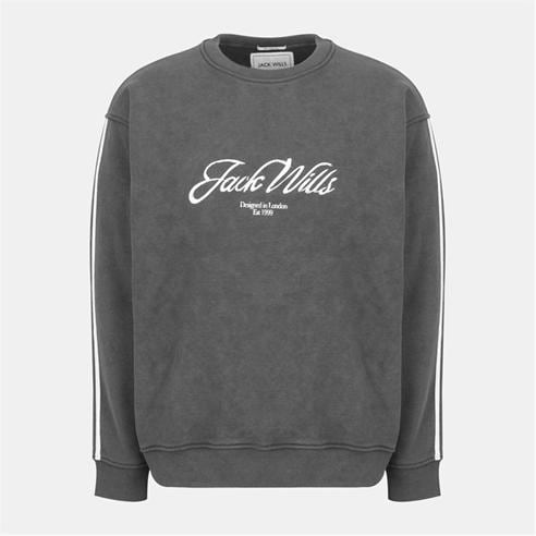 Jack Wills - Men's Watercolour Cotton Long Sleeve Oversized Fit Crew Sweatshirt