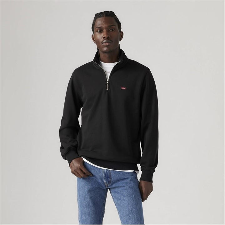 Levis Men's Black Quarter Zip Sweatshirt Small