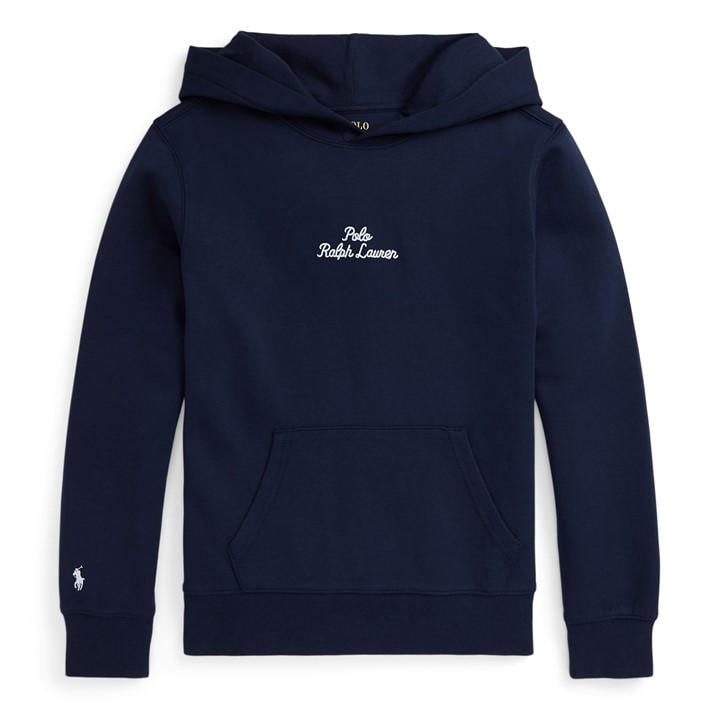 Polo Ralph Lauren Boys Blue Logo Double-Knit Hoodie Juniors