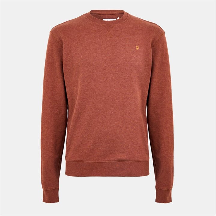 Farah Men's Brown Tim Crew Sweatshirt Extra Small