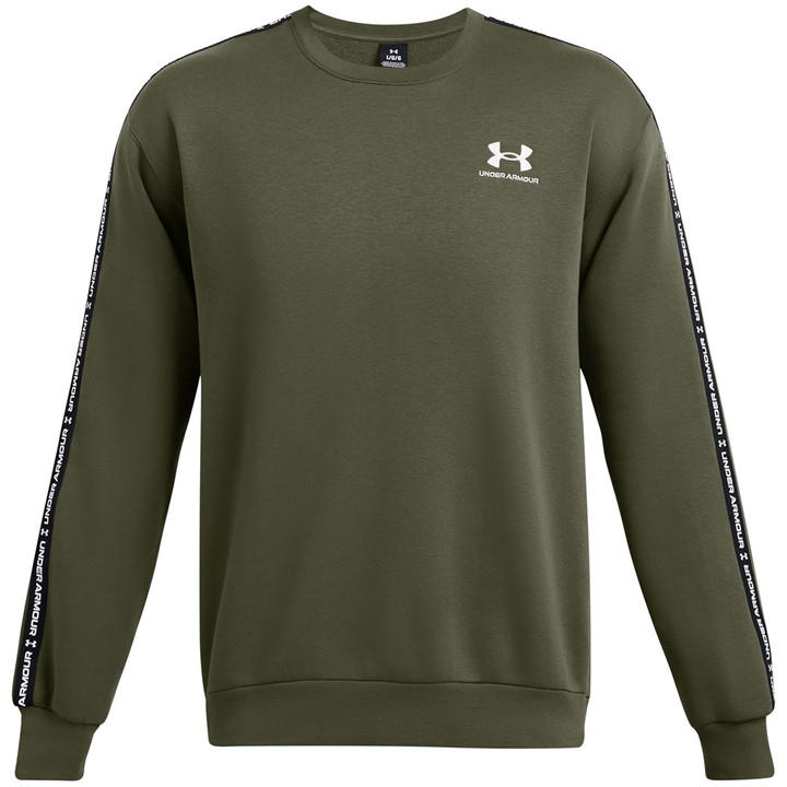 Under Armour Mens Green Icon Fleece Crew Taping Sweatshirt - Extra Large