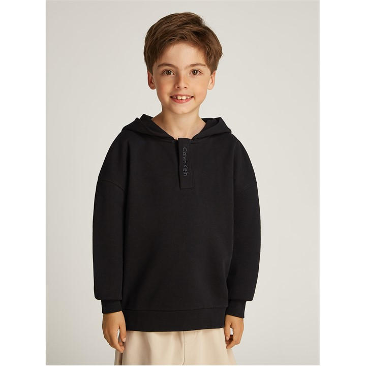 Calvin Klein Jeans Boys Black Embro. Ck Logo Terry Hoodie
