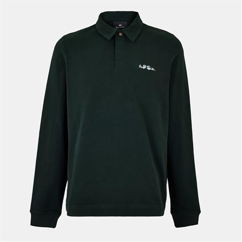PS Paul Smith - Men's Embroidered Long-Sleeve Rugby Polo Shirt