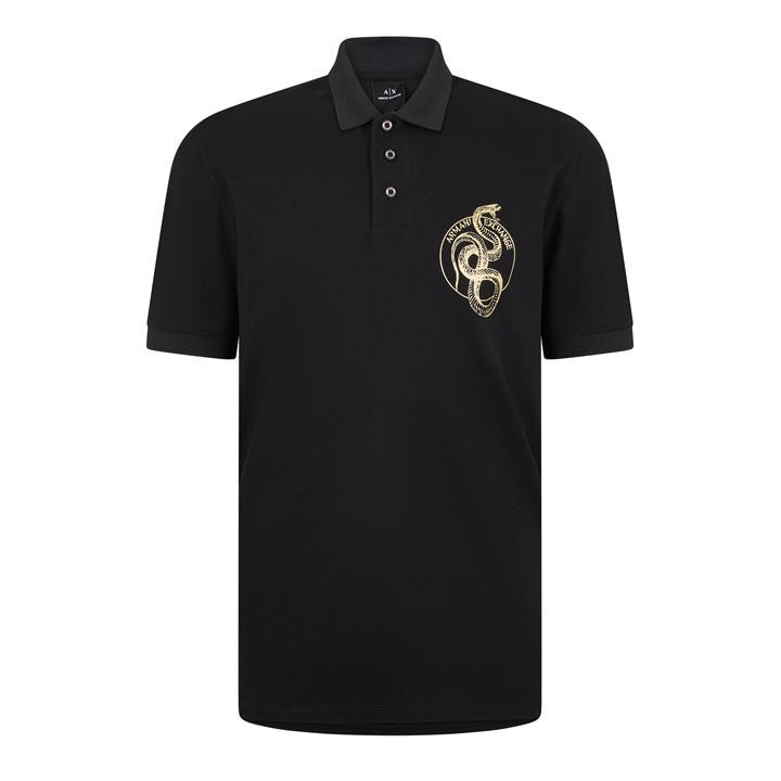 Armani Exchange Mens Black Polo Shirt - Large