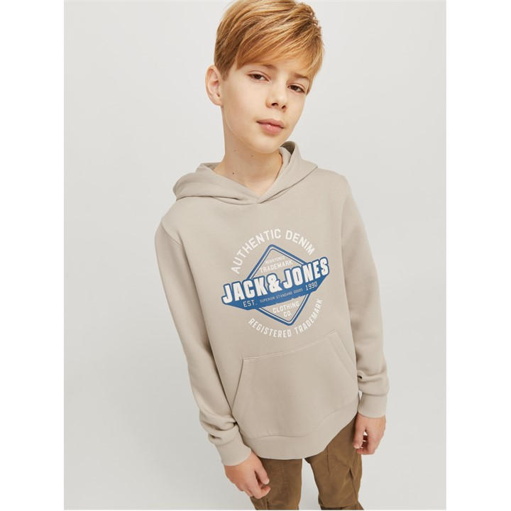 Jack And Jones Boys Beige Logo Hoody Size 9