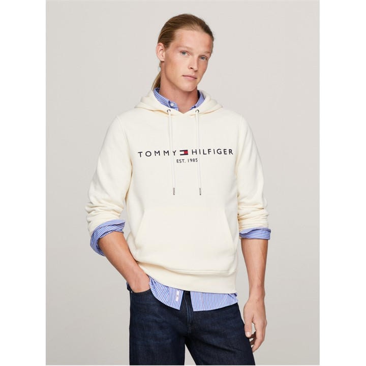 Tommy Hilfiger Men's Cream Tommy Logo Hoodie 2XL