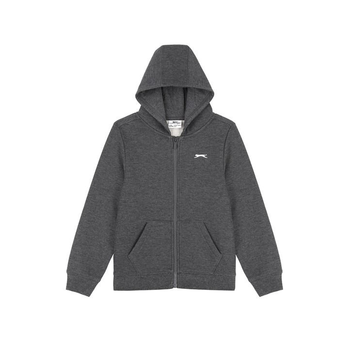 Slazenger Boys Grey Zip Hoodie Junior Size 9