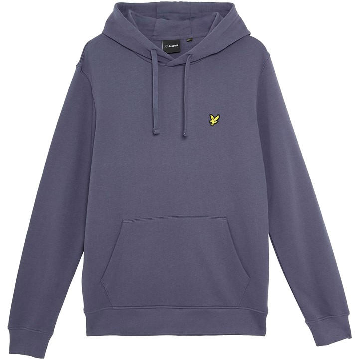 Lyle And Scott Men's Blue Logo Hoodie Large