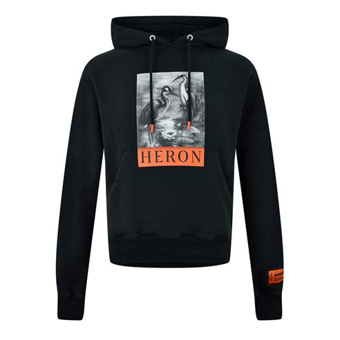HERON PRESTON - Men's Logo Pull Over Relaxed Fit Hoodie