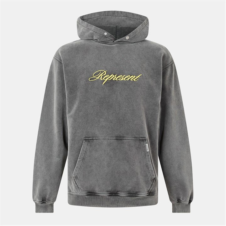 Represent Men's Black Script Oth Cotton Hoodie Extra Large