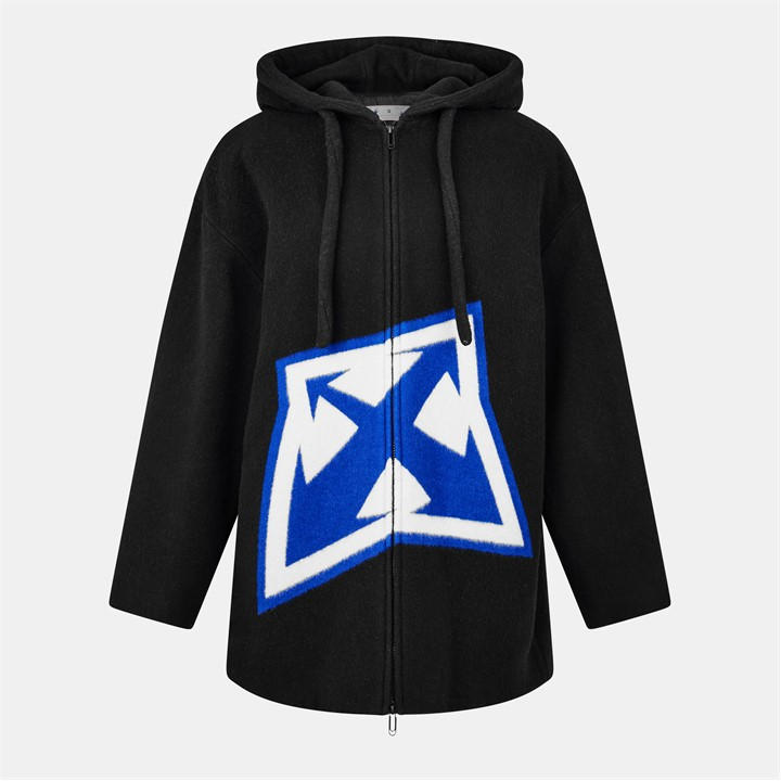 OFF-WHITE MEN'S WOOL ZIPPED HOODIE JACK