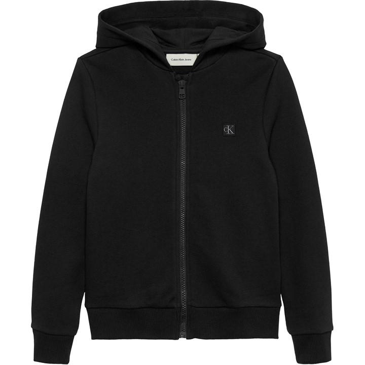 Calvin Klein Jeans Boys Black Ckj Logo Zip Hood Size 9