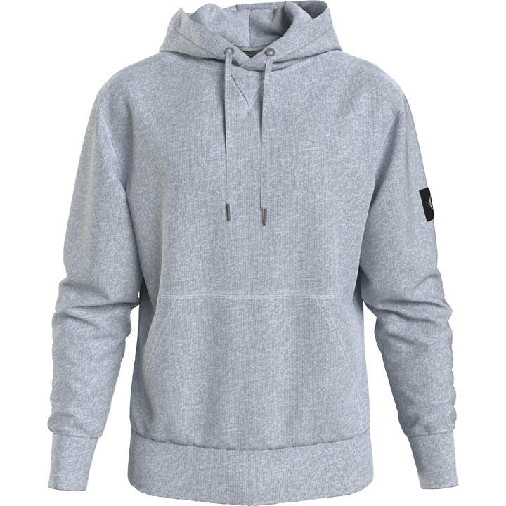 Calvin Klein Jeans Men's Grey Badge Hoodie Small