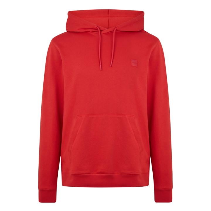 Boss Mens Red Wetalk Logo Patch Hoodie - Extra Large