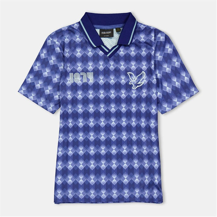 Lyle And Scott Boys Blue Argyle Polo