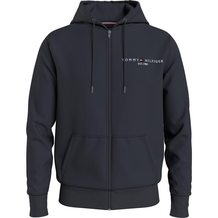 TOMMY HILFIGER LOGO ZIP THROUGH HOOD