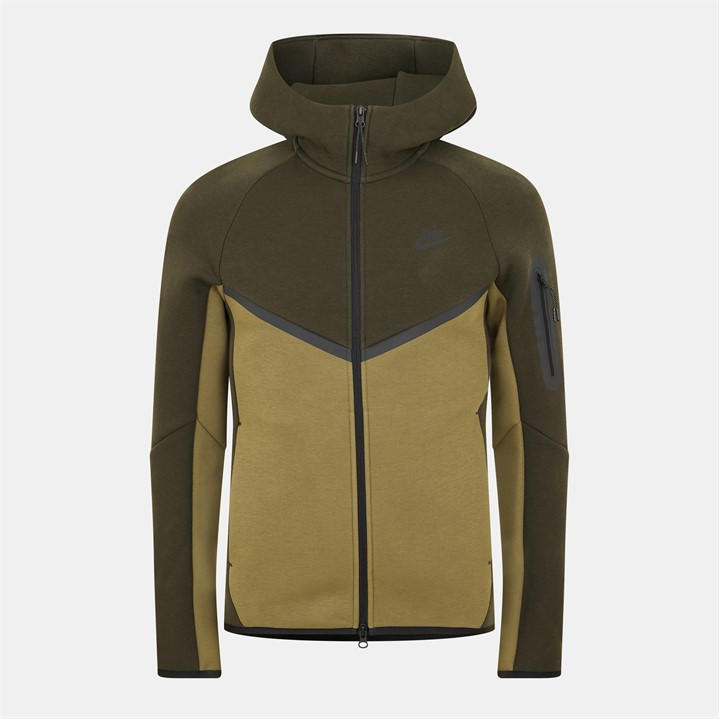 Nike Men's Green Tech Fleece Hoodie - Large