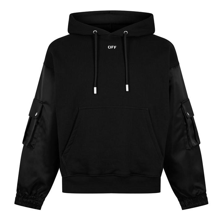 OFF-WHITE MEN'S STAMP LOGO HOODIE