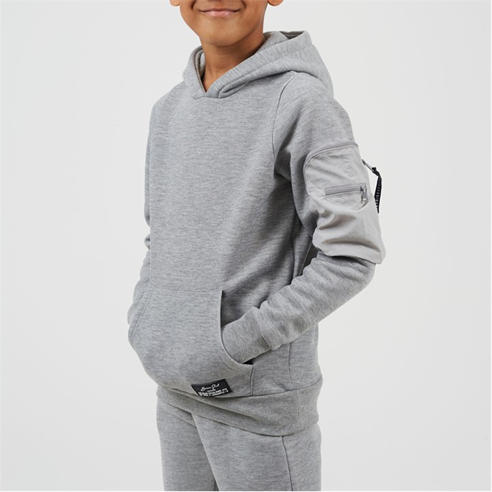 Brave Soul - Boys Pull Over Hoodie with Zip Sleeve Pocket and Kangaroo Pocket Label Detail