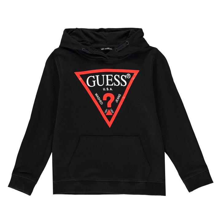 Guess Boys Black Triangle Logo Oth Hoodie Size 9