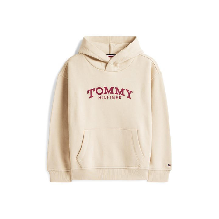 Tommy Hilfiger Boys Beige Tommy Print Hoodie Jn61