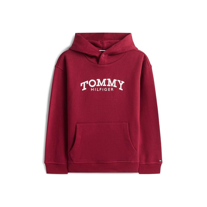 Tommy Hilfiger Boys Red Tommy Print Hoodie Jn61