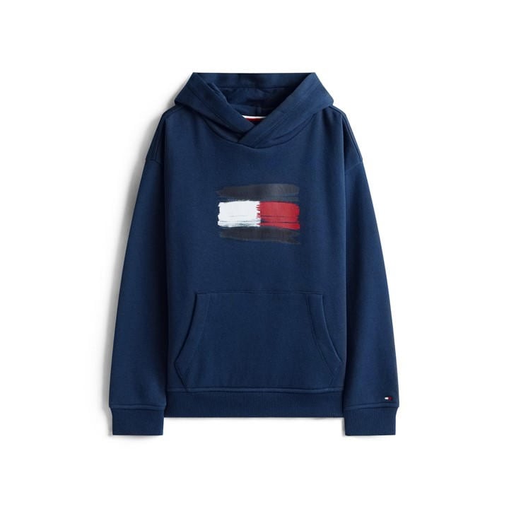 Tommy Hilfiger Boys Blue Tommy Flag Hoodie Jn54 Size 9