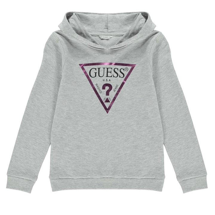 Guess Girls Grey Core Logo Hoodie Size 13