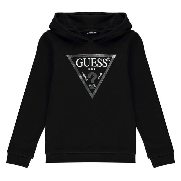 Guess Girls Black Core Logo Hoodie Size 9