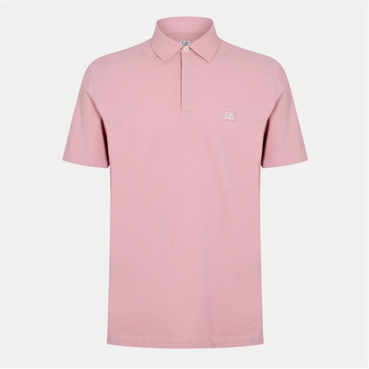 C.P. COMPANY SHORT SLEEVE LOGO PATCH POLO SHIRT