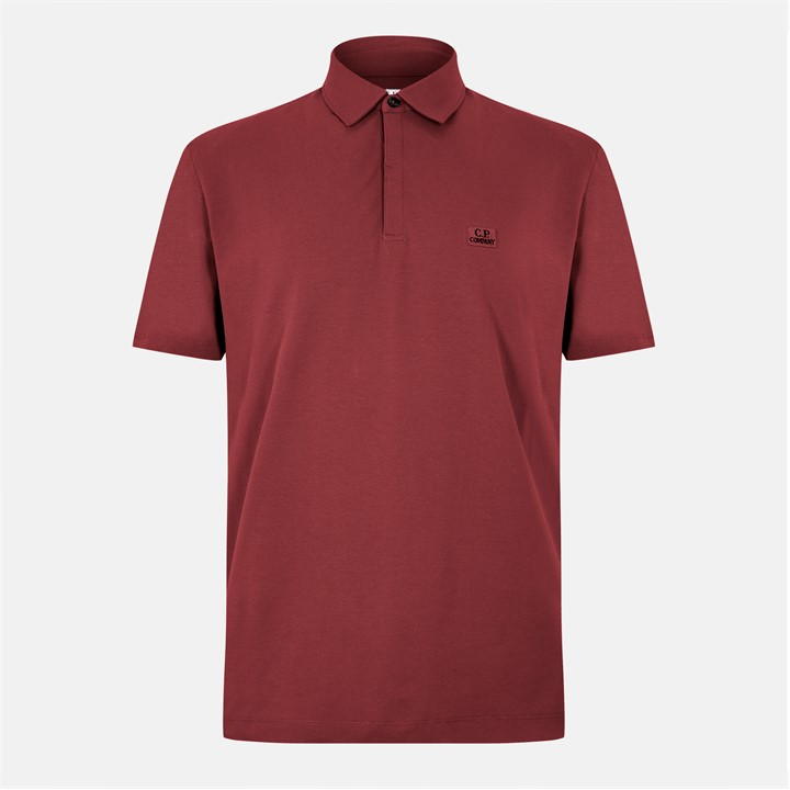 C.P. COMPANY SHORT SLEEVE LOGO PATCH POLO SHIRT