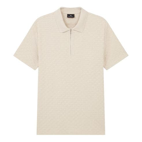 PS Paul Smith - Men's Zipped Waffle Short Sleeve Polo Shirt