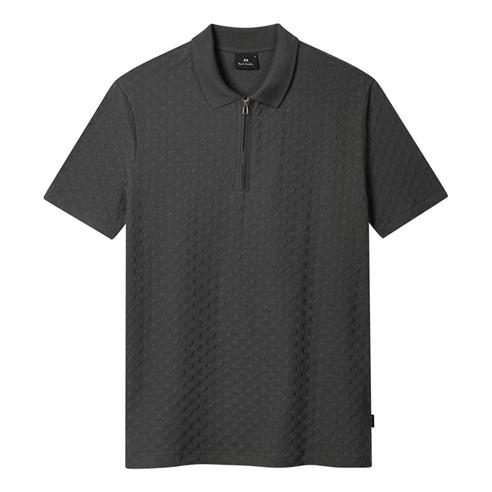 PS Paul Smith - Men's Zipped Waffle Short Sleeve Polo Shirt