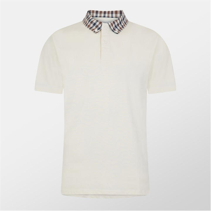 Old White - AQUASCUTUM - AquAct Chk Cllr Polo Sn52