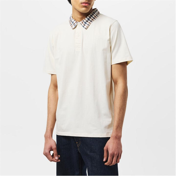 Old White - AQUASCUTUM - AquAct Chk Cllr Polo Sn52