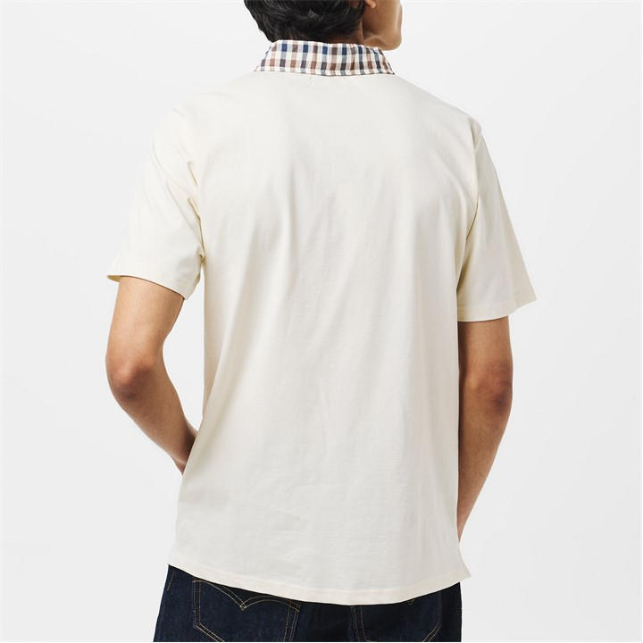 Old White - AQUASCUTUM - AquAct Chk Cllr Polo Sn52